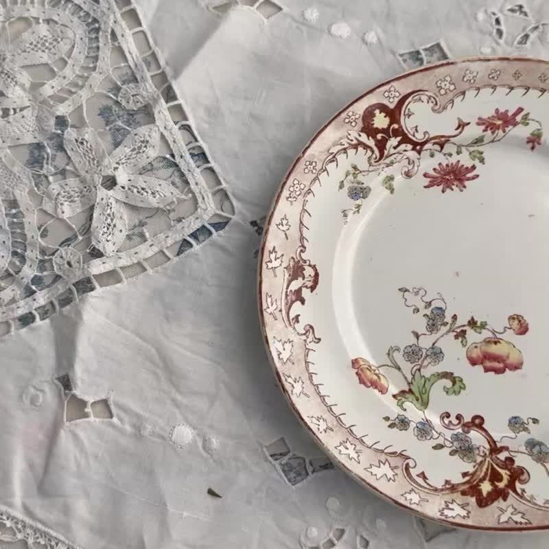 50228-迷人法國19世紀Creil-Montereau 餐盤Alexandra 系列 21cm - 盤子/餐盤/盤架 - 瓷 