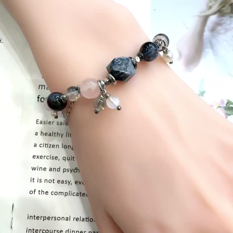 風暴彼得石 粉色摩根石 果斷專注自信魅力能量 - 手鍊/手環 - 石頭 