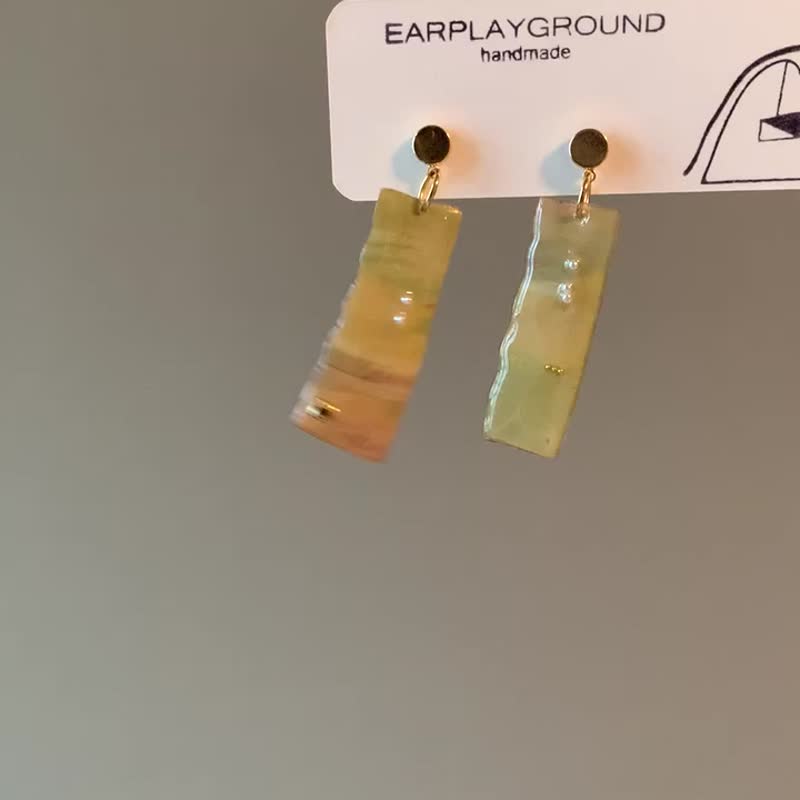 Handmade earrings - ต่างหู - เรซิน สีส้ม