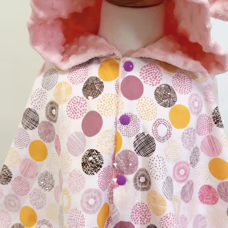 Kaleidoscope-Bear Ears Fireworks Autumn Handmade Cloak - Coats - Cotton & Hemp Pink