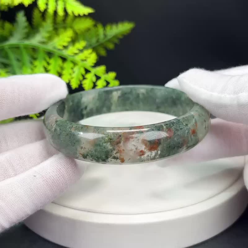 精品 紅綠幻影幽靈水晶手鐲 63MM 冰透異象石英手環 連接靈性指引 - 手鍊/手環 - 水晶 