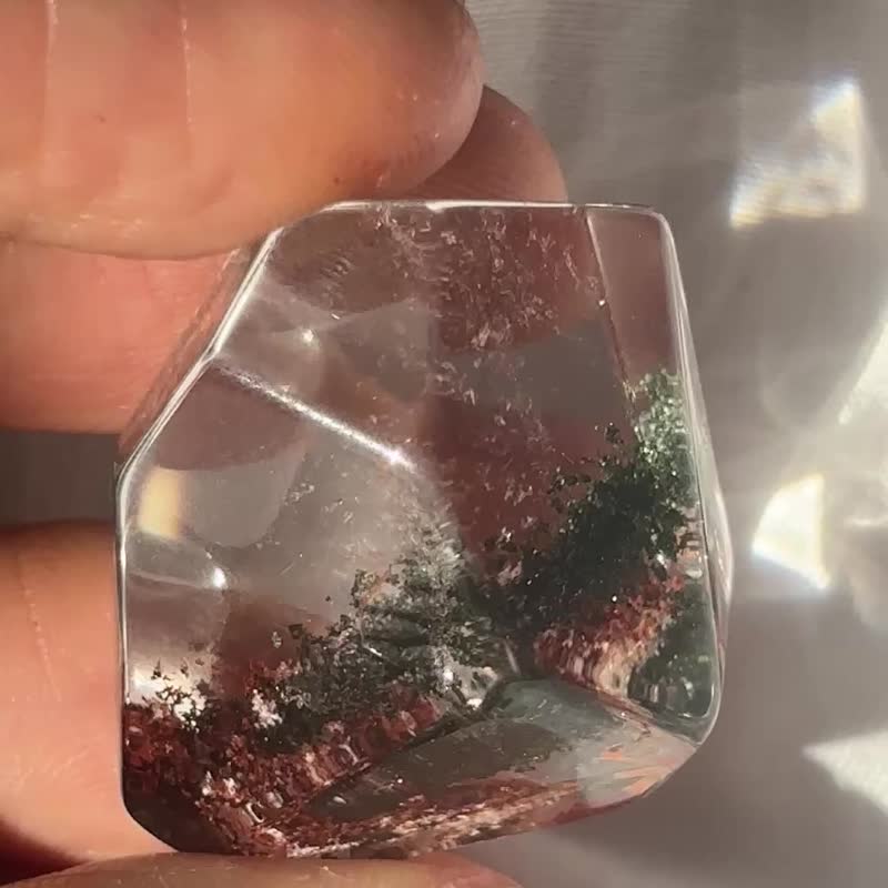 綠幽靈 紅幽靈 錦鯉膠花 水晶 隨型 手把玩 天然原石 水晶原礦 - 擺飾/家飾品 - 水晶 多色