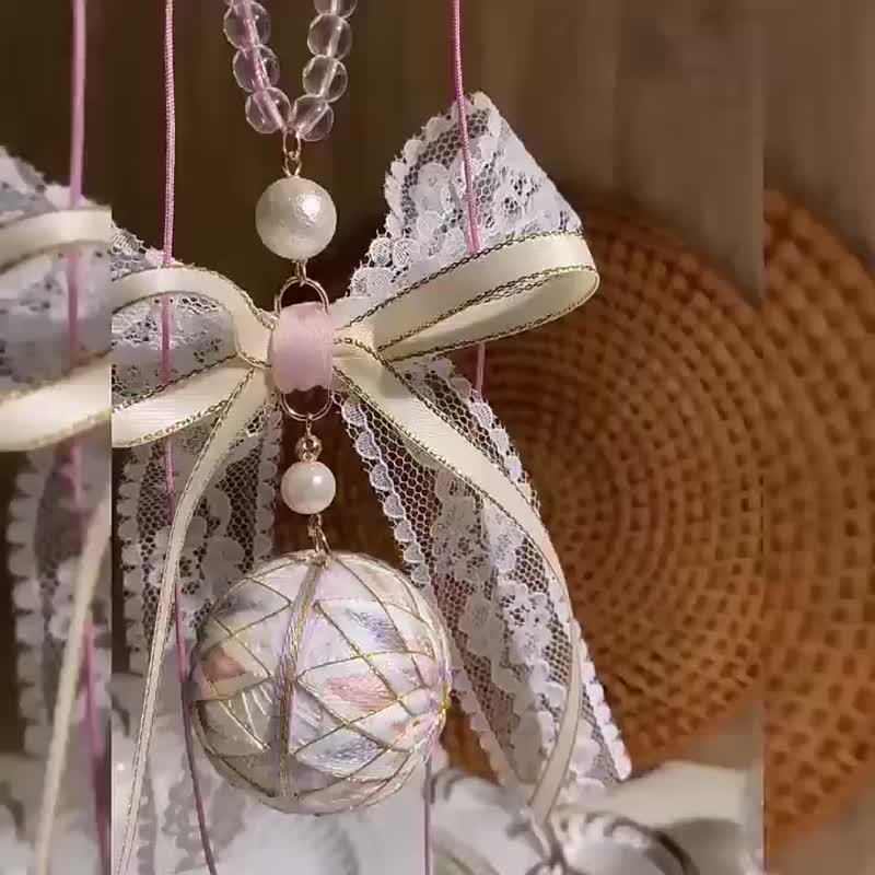 Handmade embroidery material bag for hand ball, DIY pendant gift - พวงกุญแจ - วัสดุอื่นๆ 