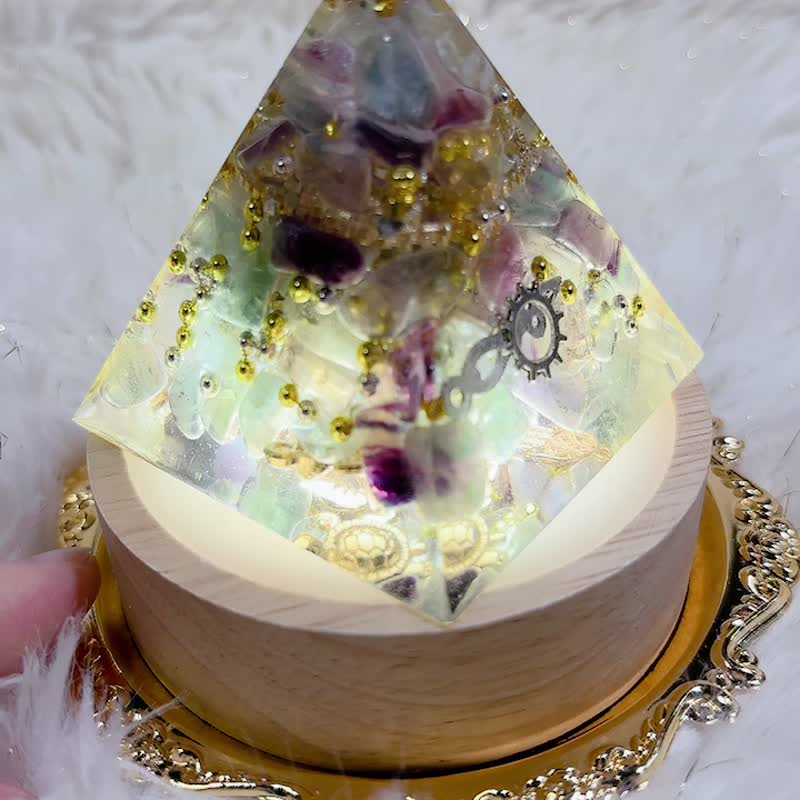 Low-key and luxurious luminous pearl- Stone Aogang Energy Pyramid - Items for Display - Crystal 