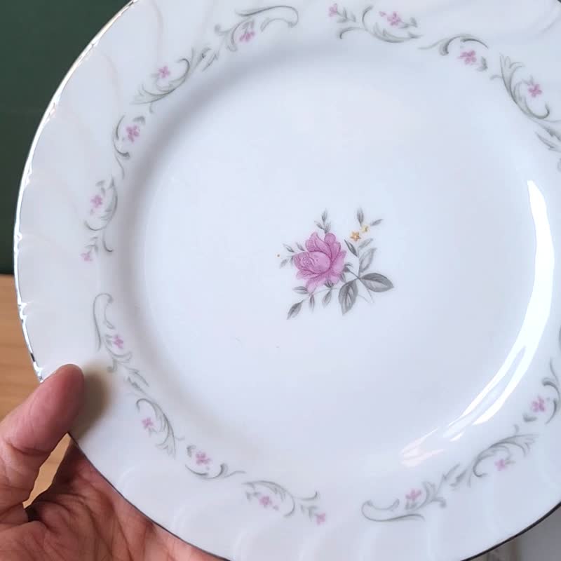 [Arctic second-hand groceries] Near new royal swirl Japanese plate set of two - Plates & Trays - Porcelain White