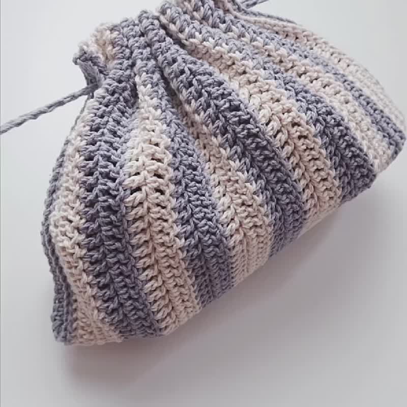 條紋編織包-小款 - 側背包/斜背包 - 棉．麻 