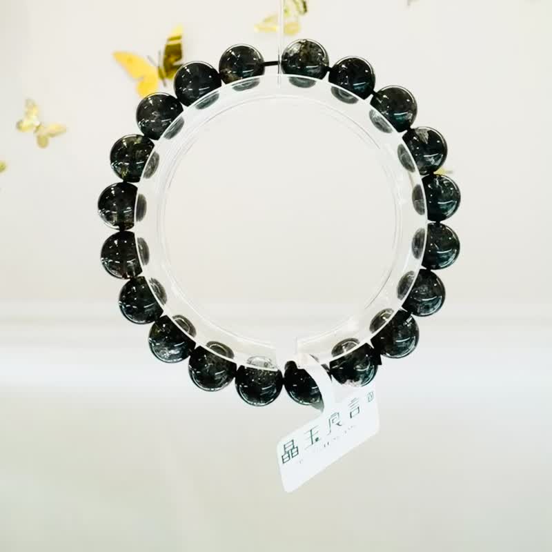 小精品赫基蒙黑武士黑閃靈9.5-9.8mm24.48g噩夢擾侵淨化七輪冥想 - 手鍊/手環 - 水晶 黑色