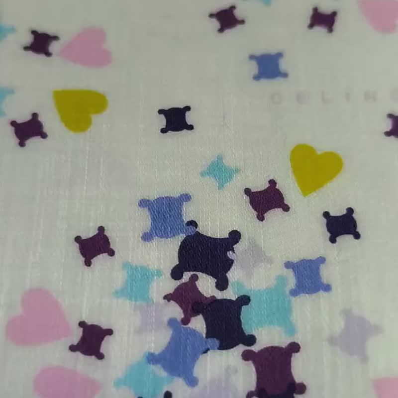 Celine Vintage Handkerchief Colorful Brand Logo 20 x 20 inches - 手帕 - 棉．麻 藍色