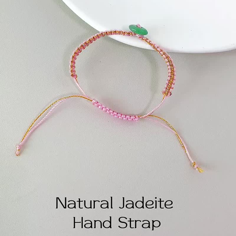 Natural Burmese Jade A Jade Safety Buckle Baby/Children's Bracelet Energy Stone - สร้อยข้อมือ - หยก หลากหลายสี