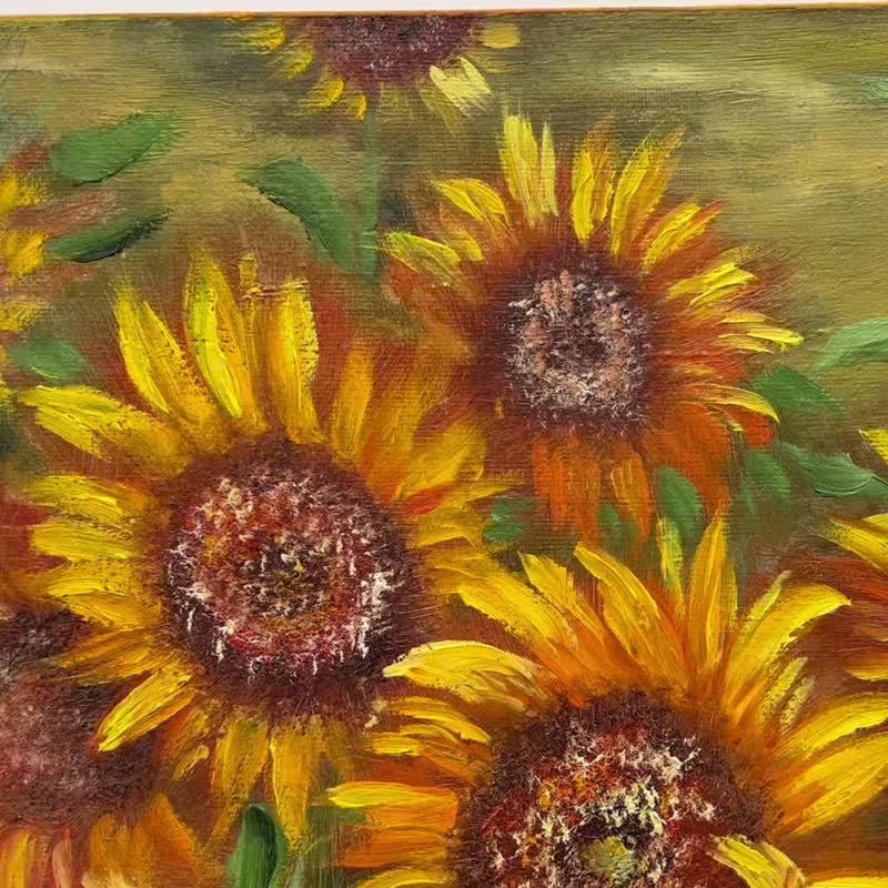 ひまわり絵画花オリジナルアート花の壁の装飾40x50cm/16x20