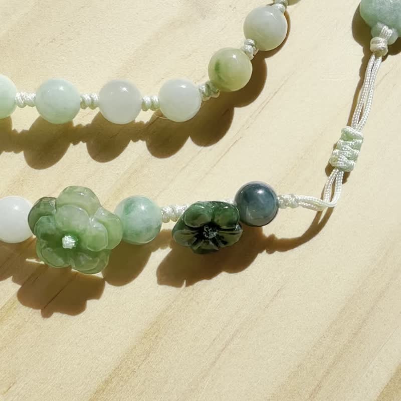 Handmade Jade Bracelet - Verdant Rose - Double-Wrap Bracelet - 手鍊/手環 - 玉石 黃色