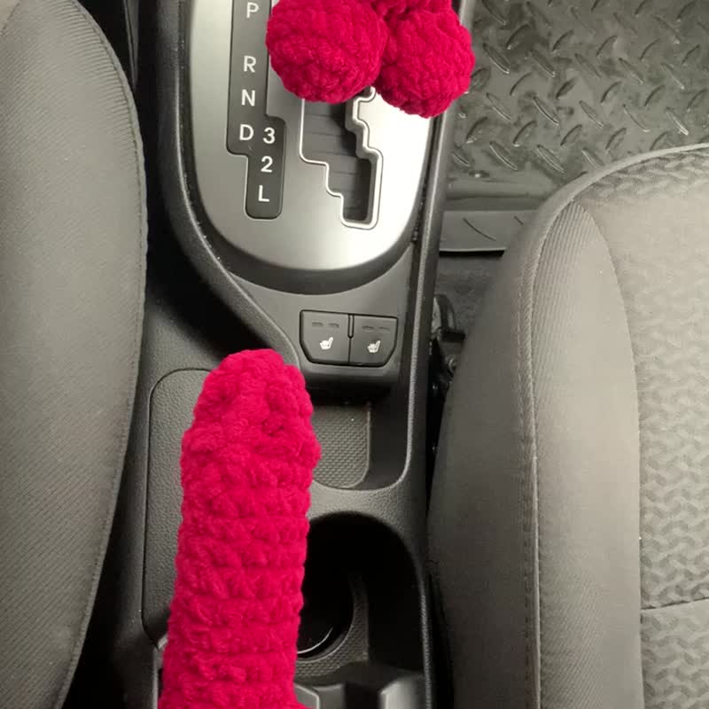 Car Shift Knob red & HandBrake Cover Penis, handmade cute car