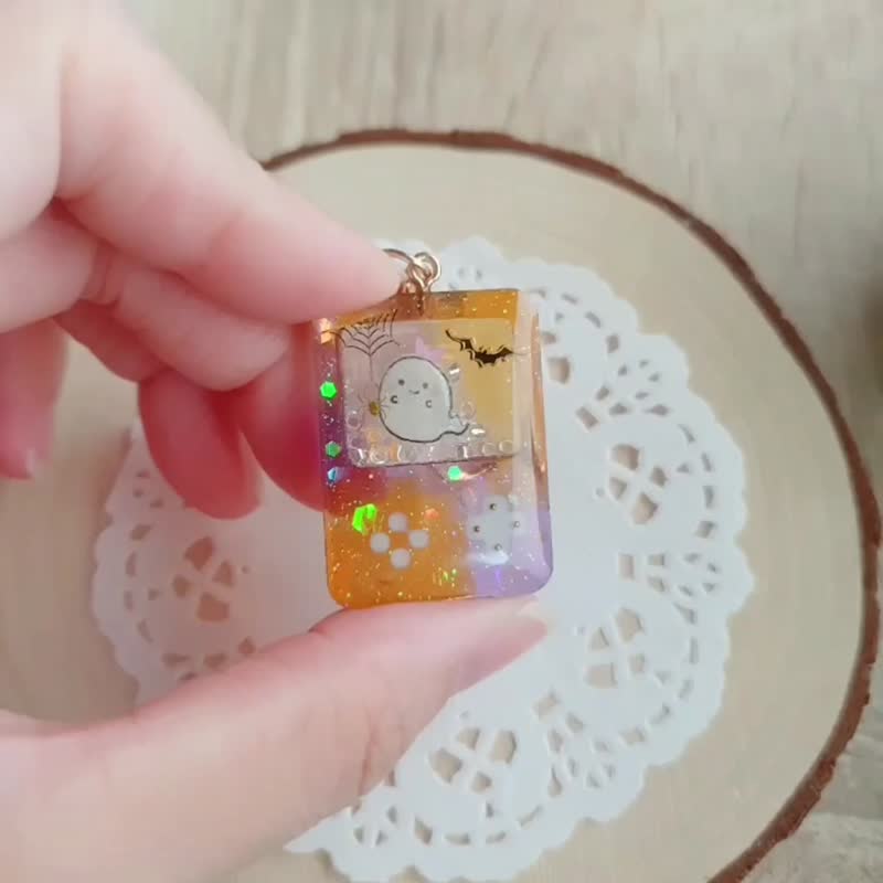 萬聖節 鑰匙圈 吊飾 鬼魂 南瓜 蝙蝠 搖搖樂 可愛 療癒 禮物 滴膠 - 鑰匙圈/鑰匙包 - 樹脂 橘色