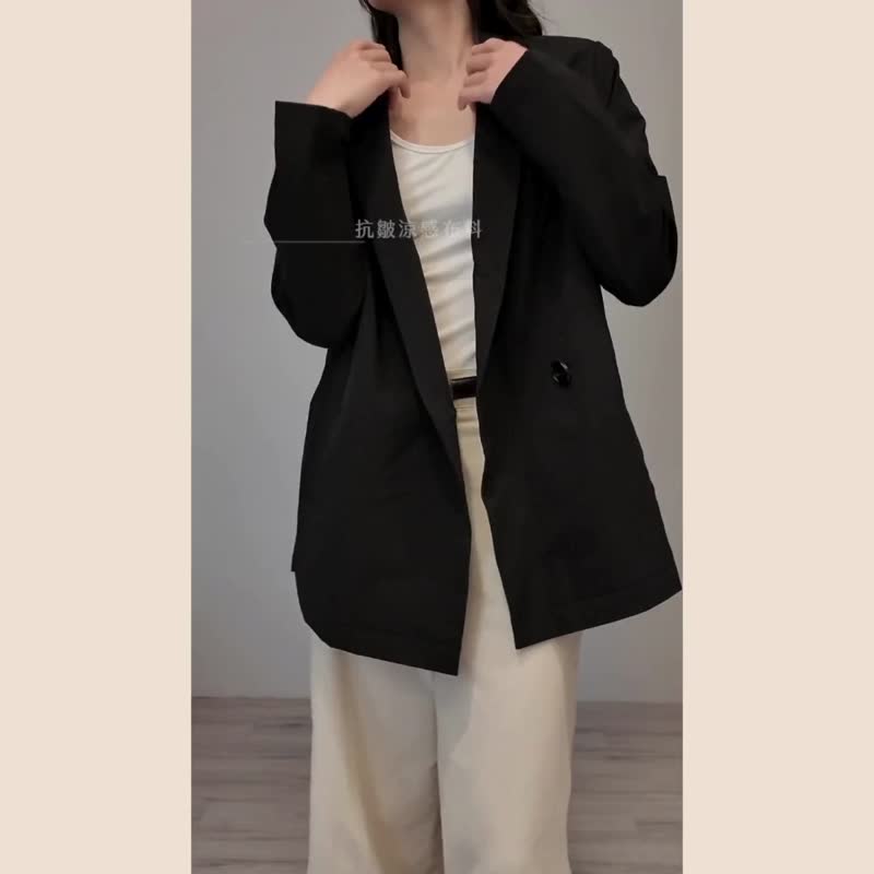 女裝輕便涼感抗皺西裝外套 - 女西裝外套 - 聚酯纖維 多色