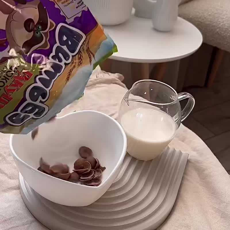ceramic cereal snack bowl spoon set white - Bowls - Pottery White