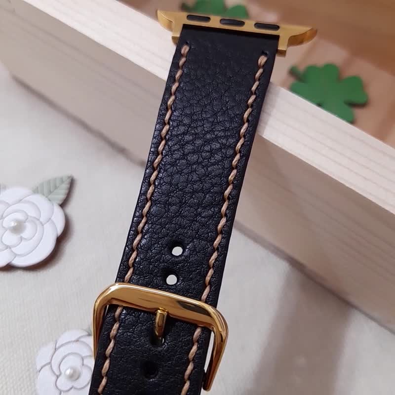 一樣的錶不一樣的質感 / apple watch錶帶 / 宇宙黑色 - 錶帶 - 真皮 