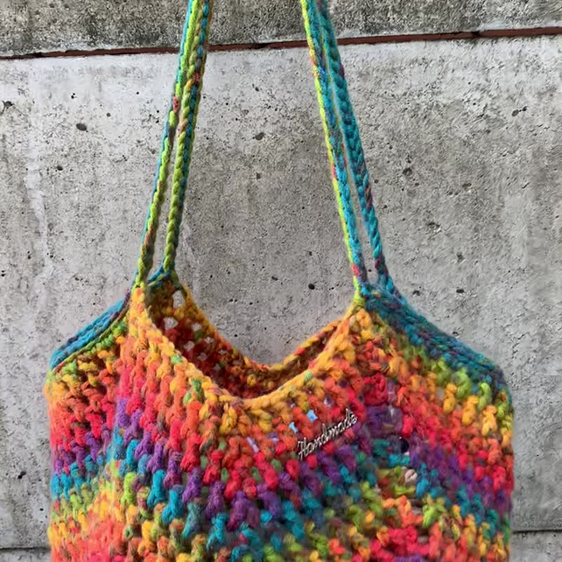 American Cotton Hole Bag/Handmade/Rainbow Hole Bag/Shoulder Bag - Messenger Bags & Sling Bags - Cotton & Hemp 