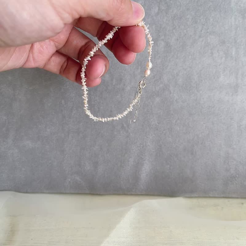 新品！ 希少 あこや真珠 ベビーパール ブレスレット あこや真珠 ベビーパール ブレスレット 3.5mm K18 - 【Blue Lace