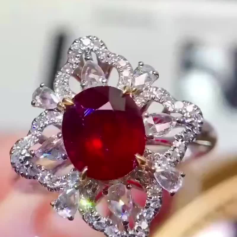 Unfired ruby ​​ring 1.5 carat - แหวนทั่วไป - เครื่องเพชรพลอย 