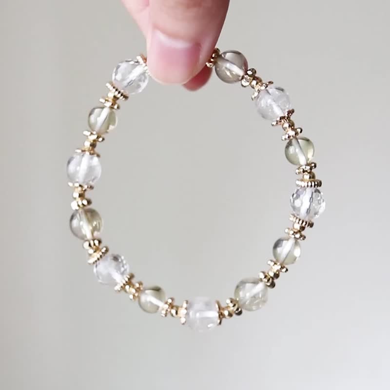 [Lemonade] Titanium Crystal White Crystal Citrine Ascetri/Lucky/ - Bracelets - Crystal Yellow