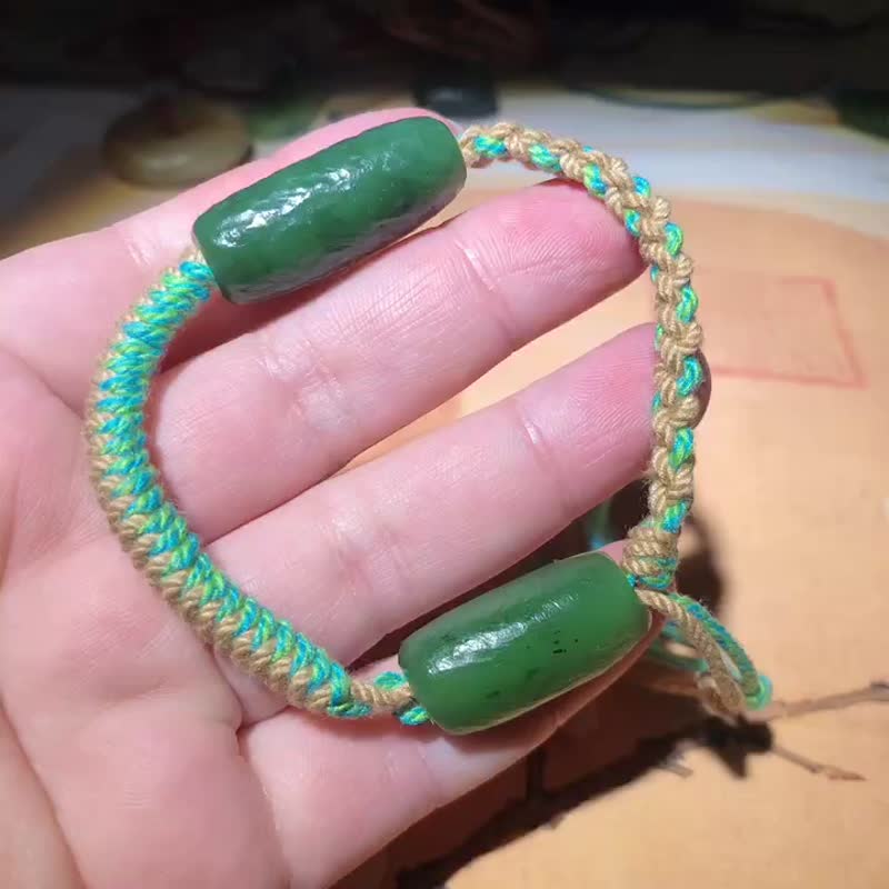 Natural Siberian Nephrite Vintage Weathered Bracelet - Bracelets - Gemstone 