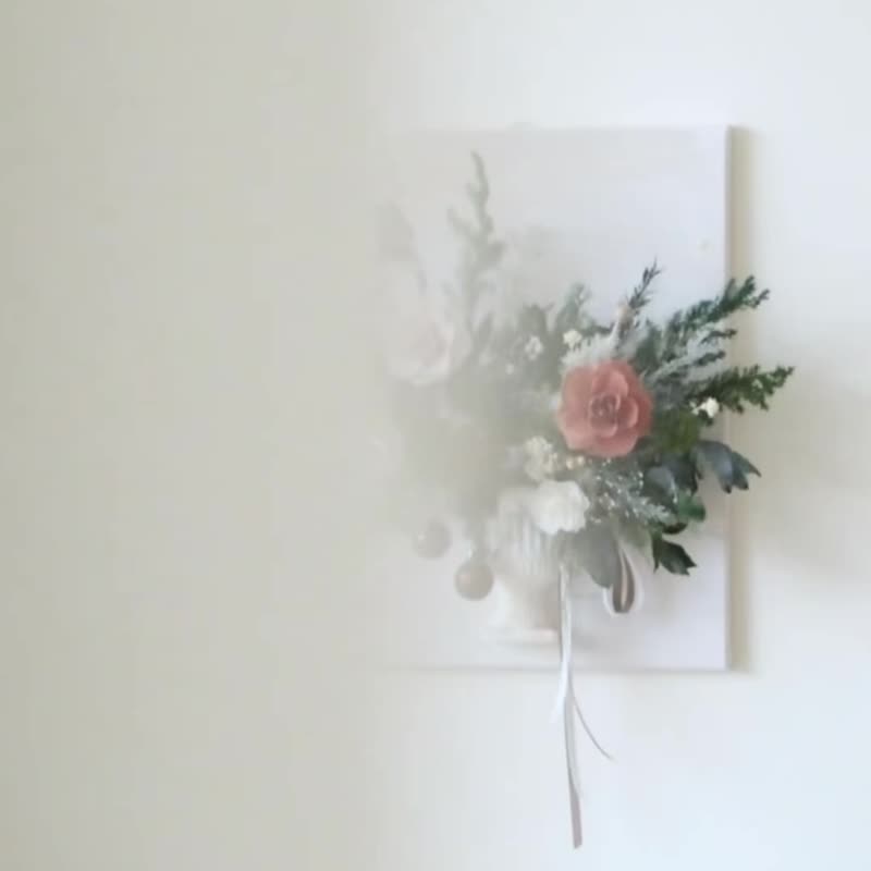 聖誕畫布花 永生花手作 手作聖誕掛飾 台中花藝課 - 植栽/花藝 - 植物．花 