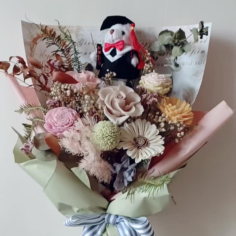 畢業謝師禮物向日葵玫瑰花束生日情人|開店開幕展覽|台北自取配送 - 乾燥花/永生花 - 植物．花 紅色