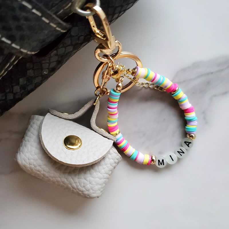 5way カスタマイズされた英語の名前ブレスレット / ワイヤレスイヤホンケース / RFIDキーフォブケース / キーリング / コインパースチャーム - ブレスレット - その他の素材 多色