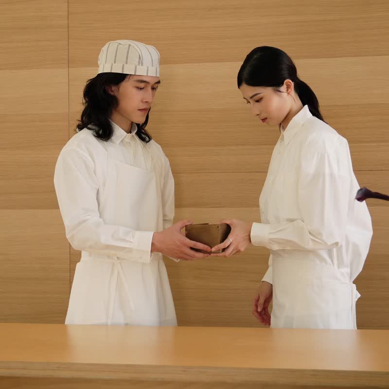 鹿造LUZAO v領七分袖襯衫純棉休閒工作服男女同款日式上衣外套 - 男襯衫/休閒襯衫 - 棉．麻 