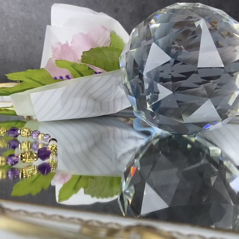 華爾滋 | 紫水晶 粉晶 茶水晶 | 優雅輕盈 | 女士水晶手鍊 - 手鍊/手環 - 水晶 紫色