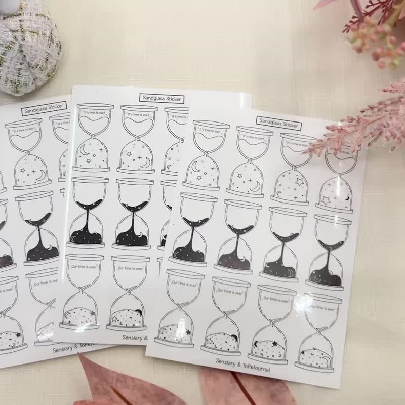 ToPeJournal-Snadglass glossy transparent sticker 3PCS - 貼紙 - 紙 