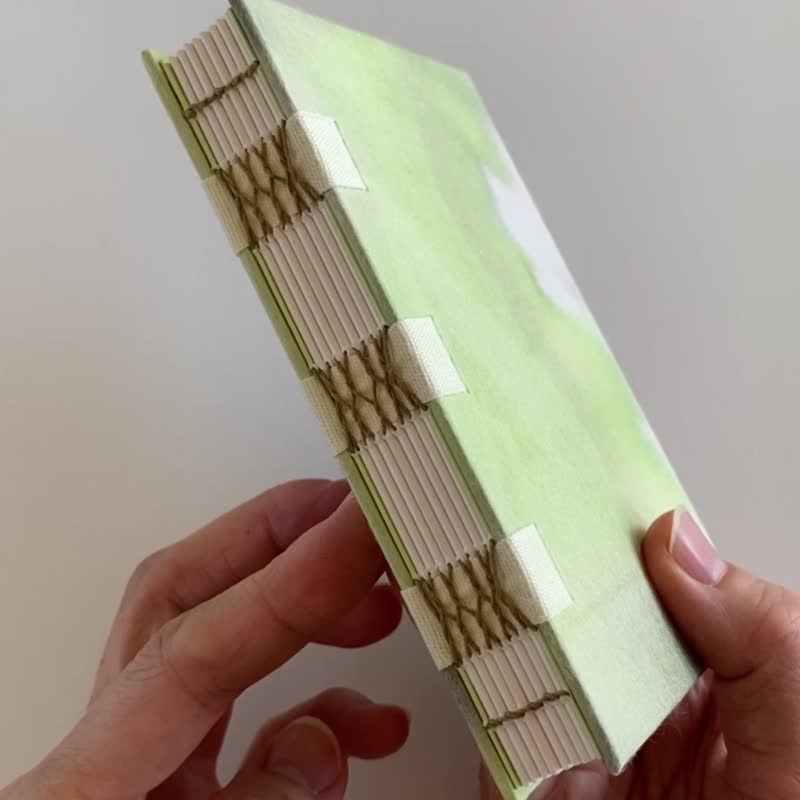 Link stitch binding notebook B7 / Itajime Washi - Notebooks & Journals - Paper Green