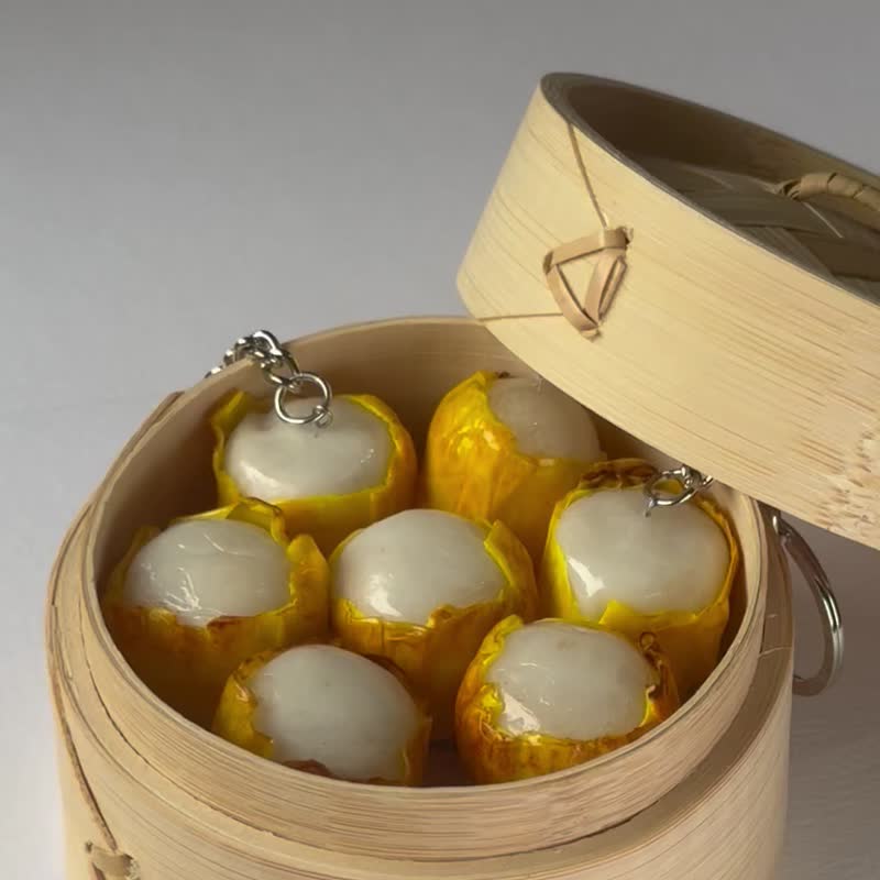 1:1 simulated Hong Kong-style street food Siomai fish egg magnet - Magnets - Clay Yellow