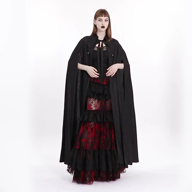 哥德林地魔法師儀式斗篷 - 女上衣/長袖上衣 - 其他材質 黑色