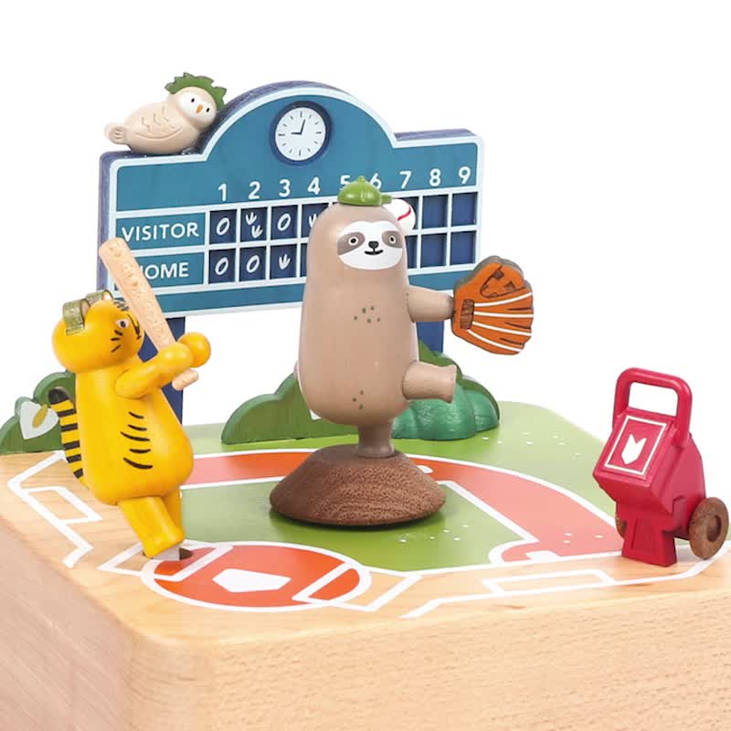 【Baseball】Swaying Music Box | Wooderful life - Items for Display - Wood Multicolor