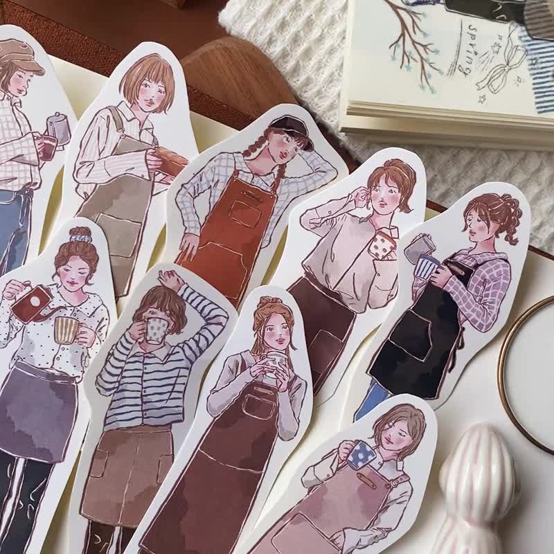 cozy room/女子咖啡屋/貼紙包/手帳貼紙 - 貼紙 - 紙 咖啡色