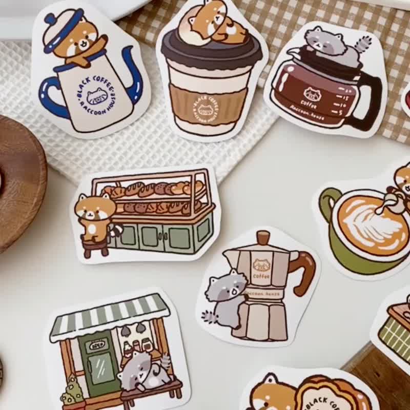 Raccoon Fruit House Sixth Generation Big Sticker/10 Types/Waterproof Sticker - สติกเกอร์ - กระดาษ หลากหลายสี