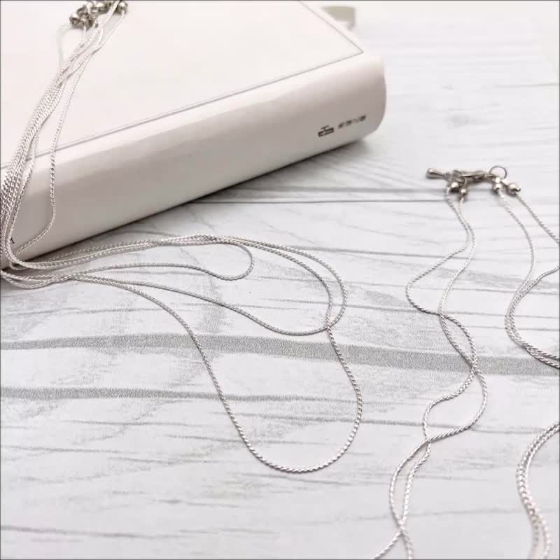 Trendy Multi Level Necklace Layered Double Triple Chain Silver Flat Snake Chain - Necklaces - Silver Silver