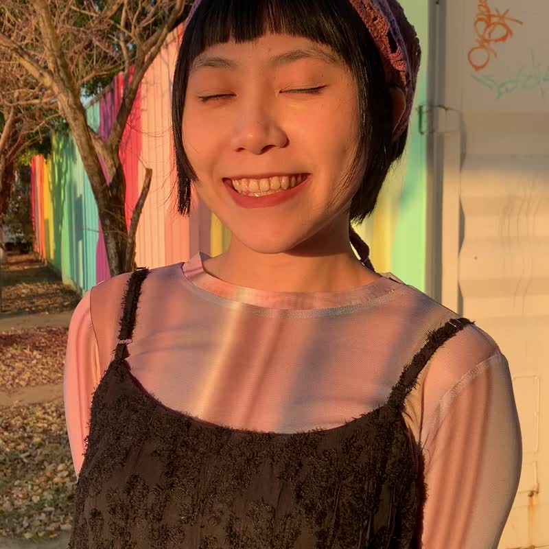 黛金 手染編織三角髮帶 編織三角頭巾 職人手工染製 - 其他 - 棉．麻 紫色