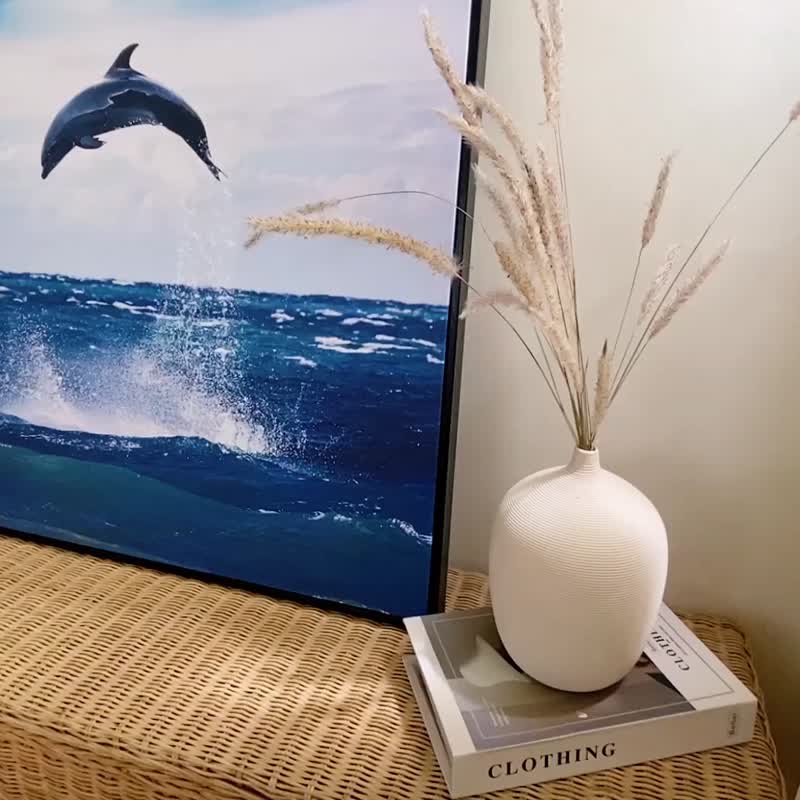 海豚的跳躍 - 海洋/海豚/自然/民宿/咖啡廳/方形掛畫/方型畫作/ - 海報/掛畫/掛布 - 棉．麻 多色