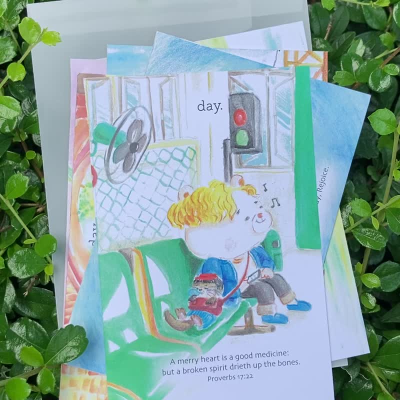 【福袋】一套6款或隨機2款聖經金句心意卡 Postcard 明信片 - 卡片/明信片 - 紙 多色