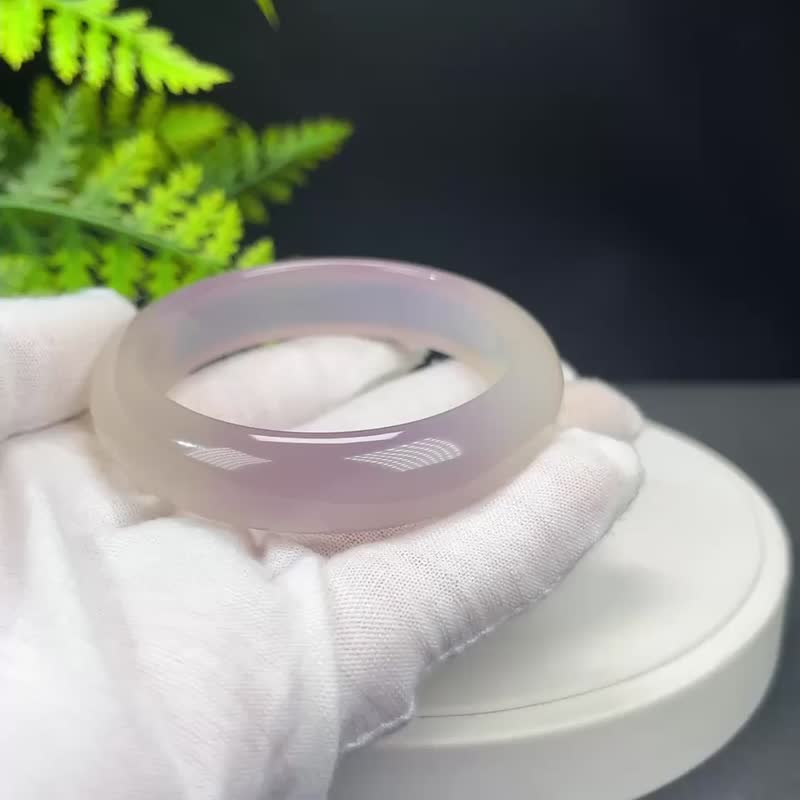高檔 巴西春彩瑪瑙手鐲 55MM 高冰透凈體玉髓手環 貴氣生機平和 - 手鍊/手環 - 半寶石 