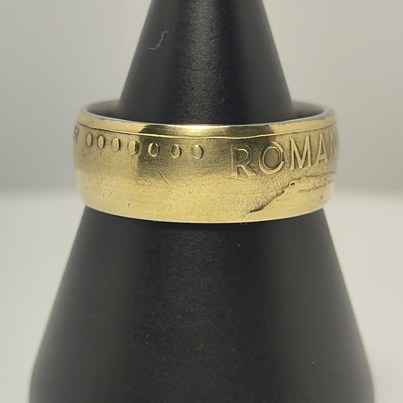 Ring Coin Romania, Romania Woman Ring, Romania Ring For Man, Man Romania Ring - แหวนทั่วไป - โลหะ 