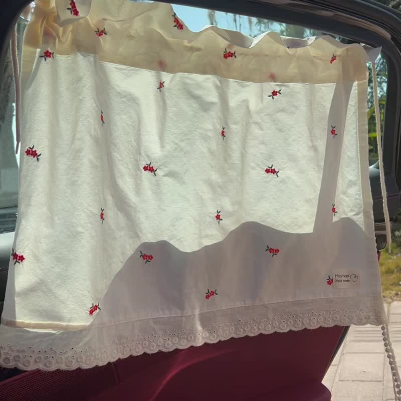 嬰兒童蕾絲刺繡車用窗簾 遮陽防曬 - 編織/羊毛氈/布藝 - 其他材質 
