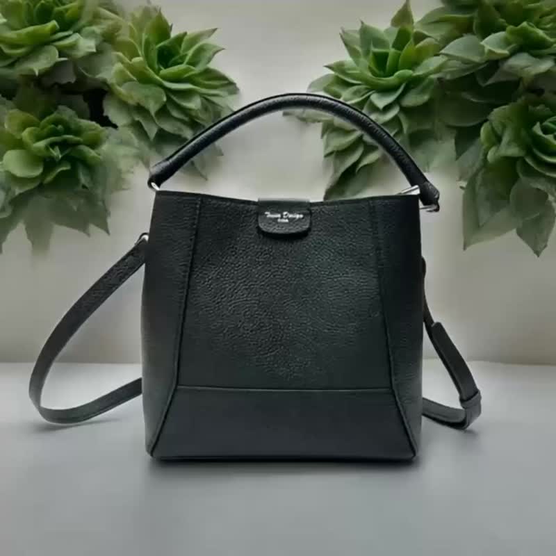 Tosca |  Zipper Bucket Bag - 斜孭包 手袋 手提 水桶 拉鏈 - 側背包/斜背包 - 真皮 