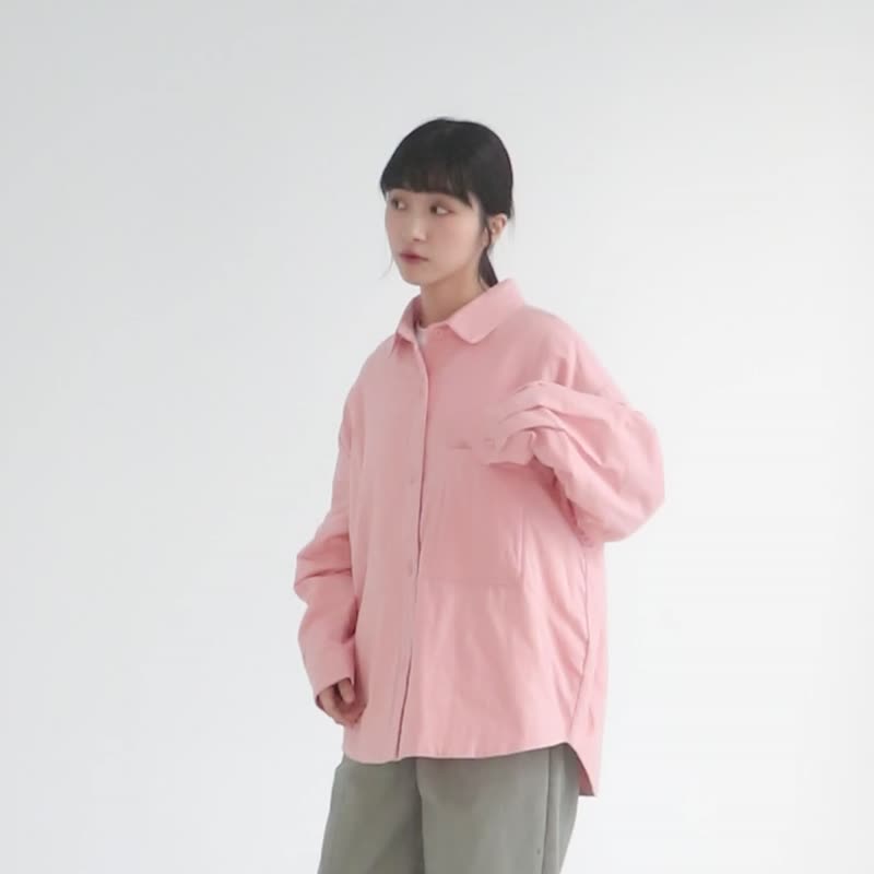 【Simply Yours】 Linen and linen paved cotton jacket pink F - Women's Casual & Functional Jackets - Cotton & Hemp Pink