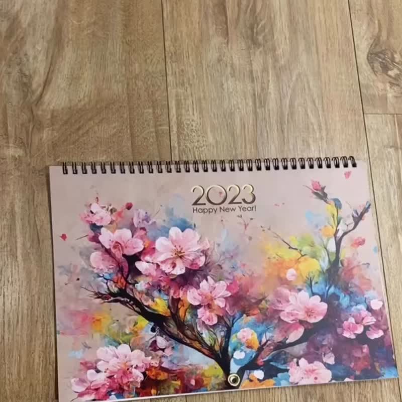 AI藝術【Esther 2023橫式月曆/祝福版】贈春聯乙個 - 日曆/月曆/年曆 - 紙 多色