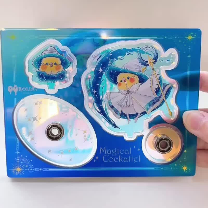 Rolia's Handmade [Magical Birds Series]: Xuanfeng / Chickadee Iridescent Rotating Self-Assembly Acrylic Standee - ของวางตกแต่ง - อะคริลิค 