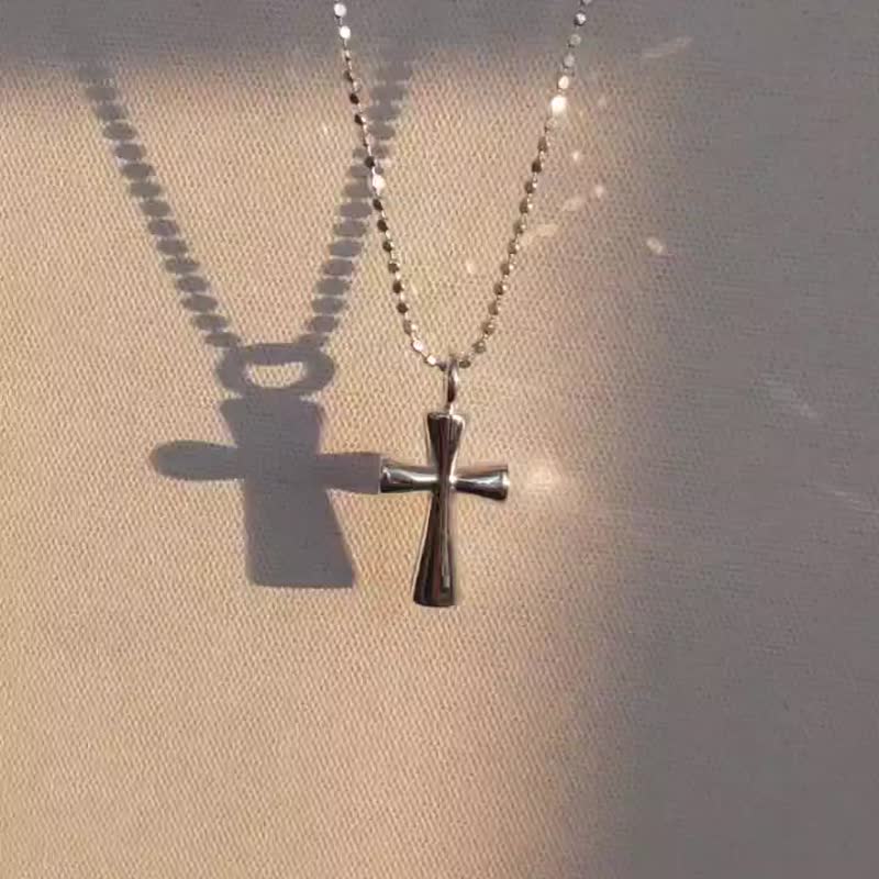 Holy Cross 925 Silver Necklace - สร้อยคอ - เงิน สีเงิน