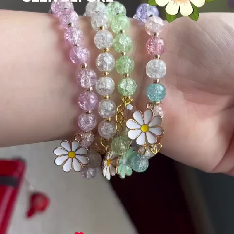 Daisy Ice Quartz  Bracelet - Bracelets - Precious Metals Multicolor
